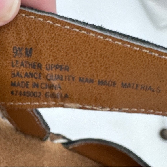 Naturalizer Gisela Leather Sandals 9.5M Black Adjustable Buckle Strap Wedge Heel - Picture 8 of 8